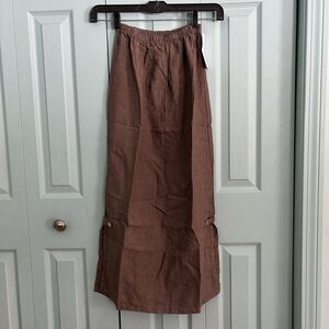 Willow Womens Peasant Prairie Brown Maxi Skirt S/M Woven Mini Grid